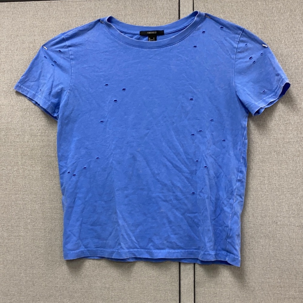 Blue distressed tshirt